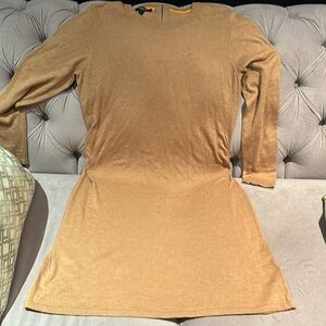 Isabella Oliver tan knit midi bodycon dress in L